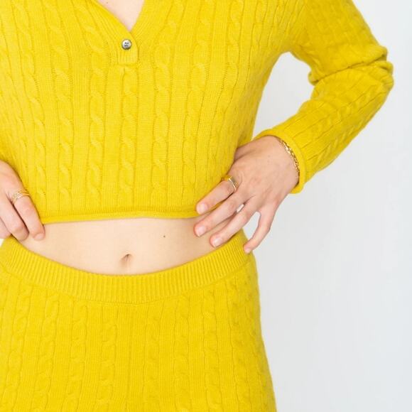 NWT Callahan Revolve Winona Cable Knit Sweater Shorts Dandelion Yellow XS - Picture 13 of 13